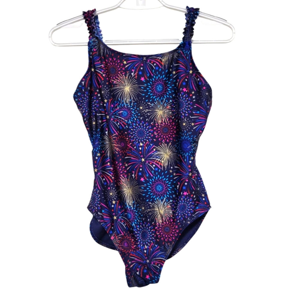 Cat & Jack Girl's One Piece Fireworks Swimsuit (14/16)